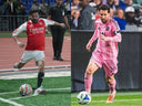 Lionel Messi and Telangana Chief Minister Revanth Reddy during the GOAT Cup penalty shootout at Hyderabad