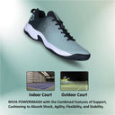 Nivia Power Smash Tennis Shoes -Dove Grey